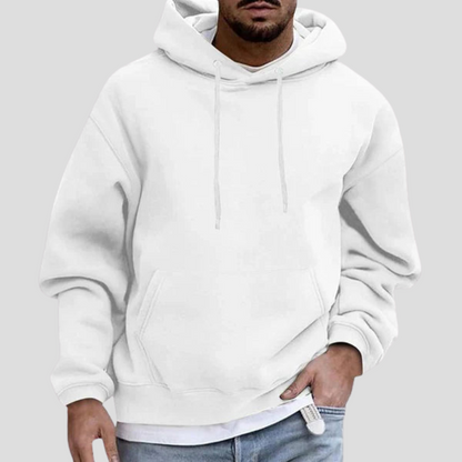 Men's Light Blue Hoodie With Pockets in White
