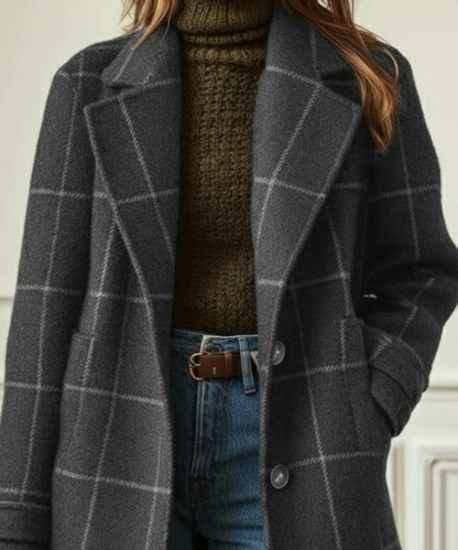 Women's Checked Overcoat view 5