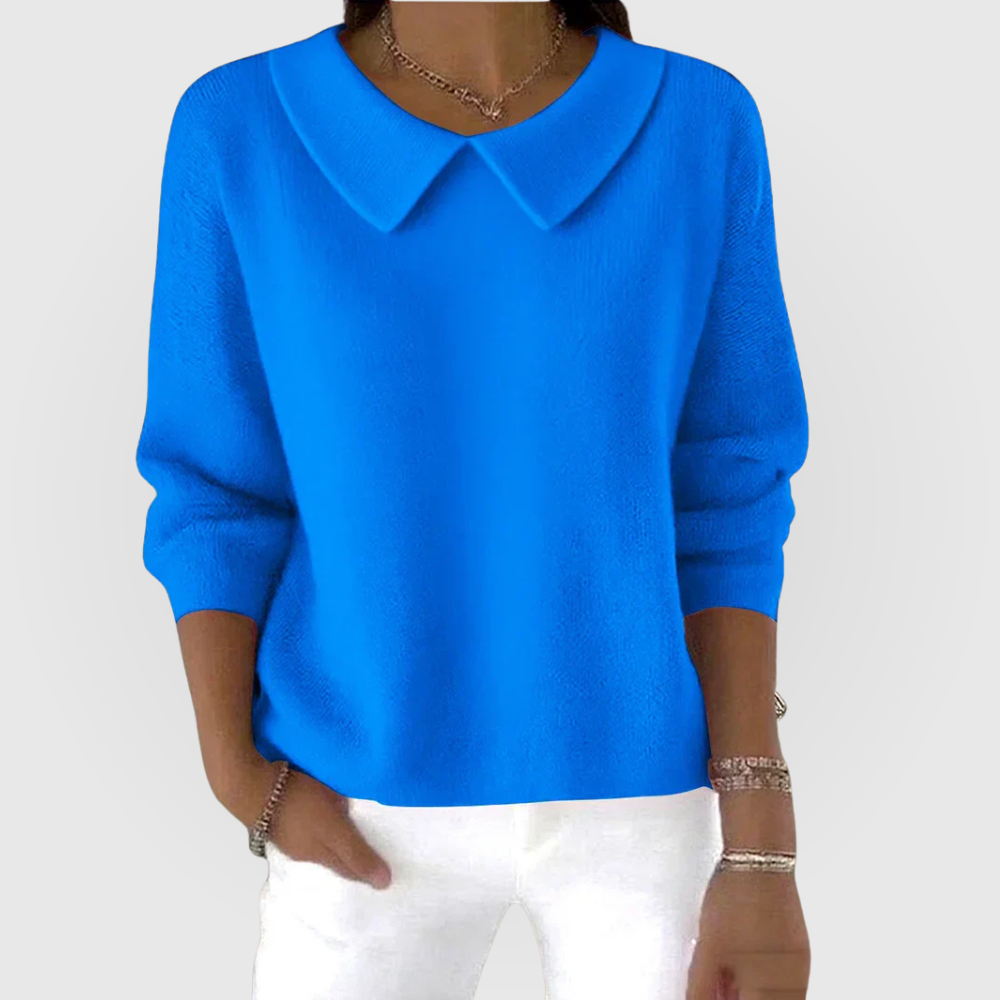 Women's Collared Drop Shoulder Knitted Jumper view 2
