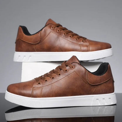 Men's Lace Up Casual Trainers in Brown