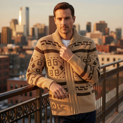 Men's Shawl Collar Vintage Cardigan