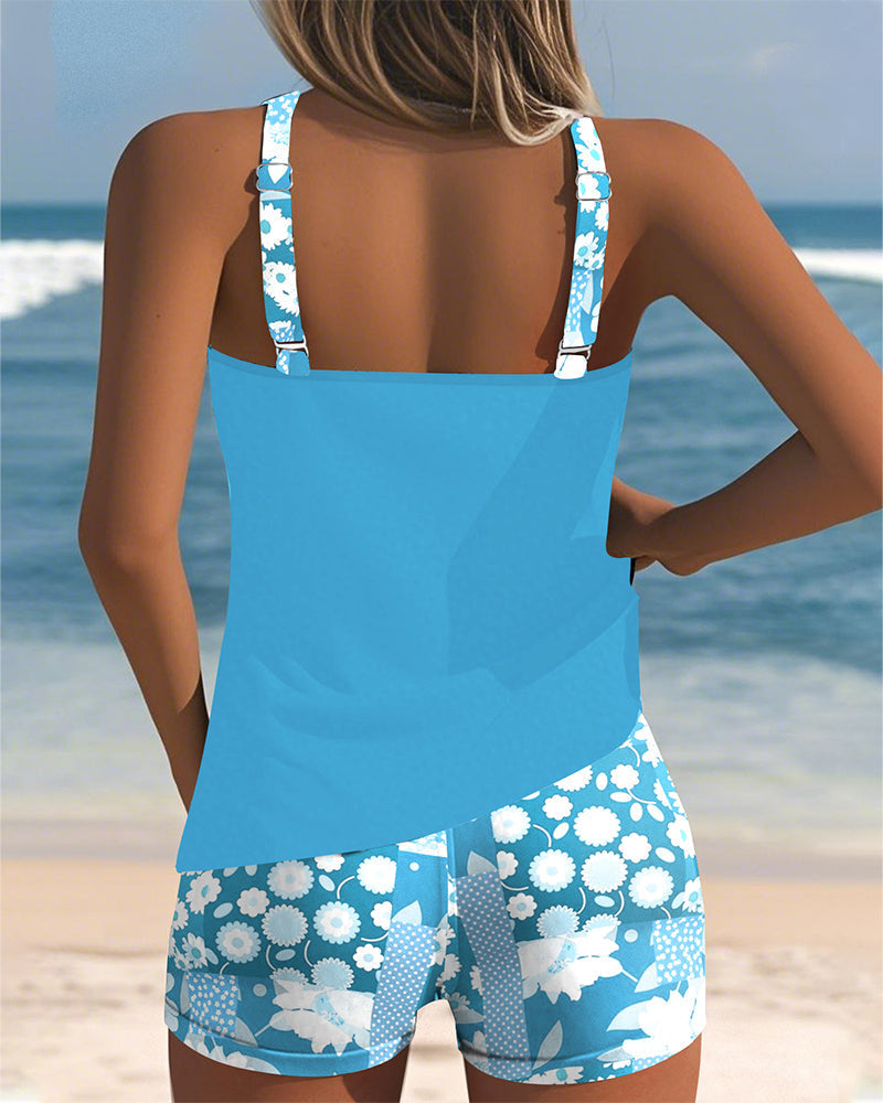 Women's Sleeveless Floral Tankini Set view 8