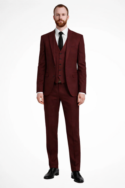 Men's Lapel Collar Button Front Three Piece Suit view 9