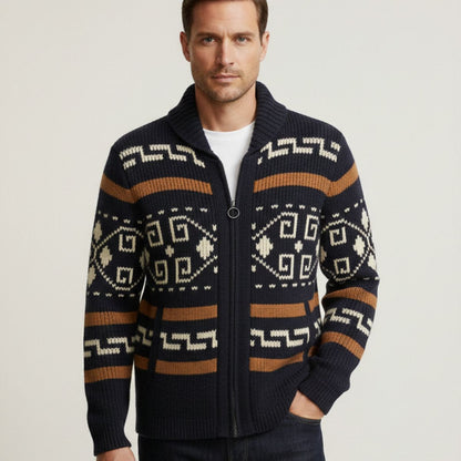 Men's Shawl Collar Vintage Cardigan