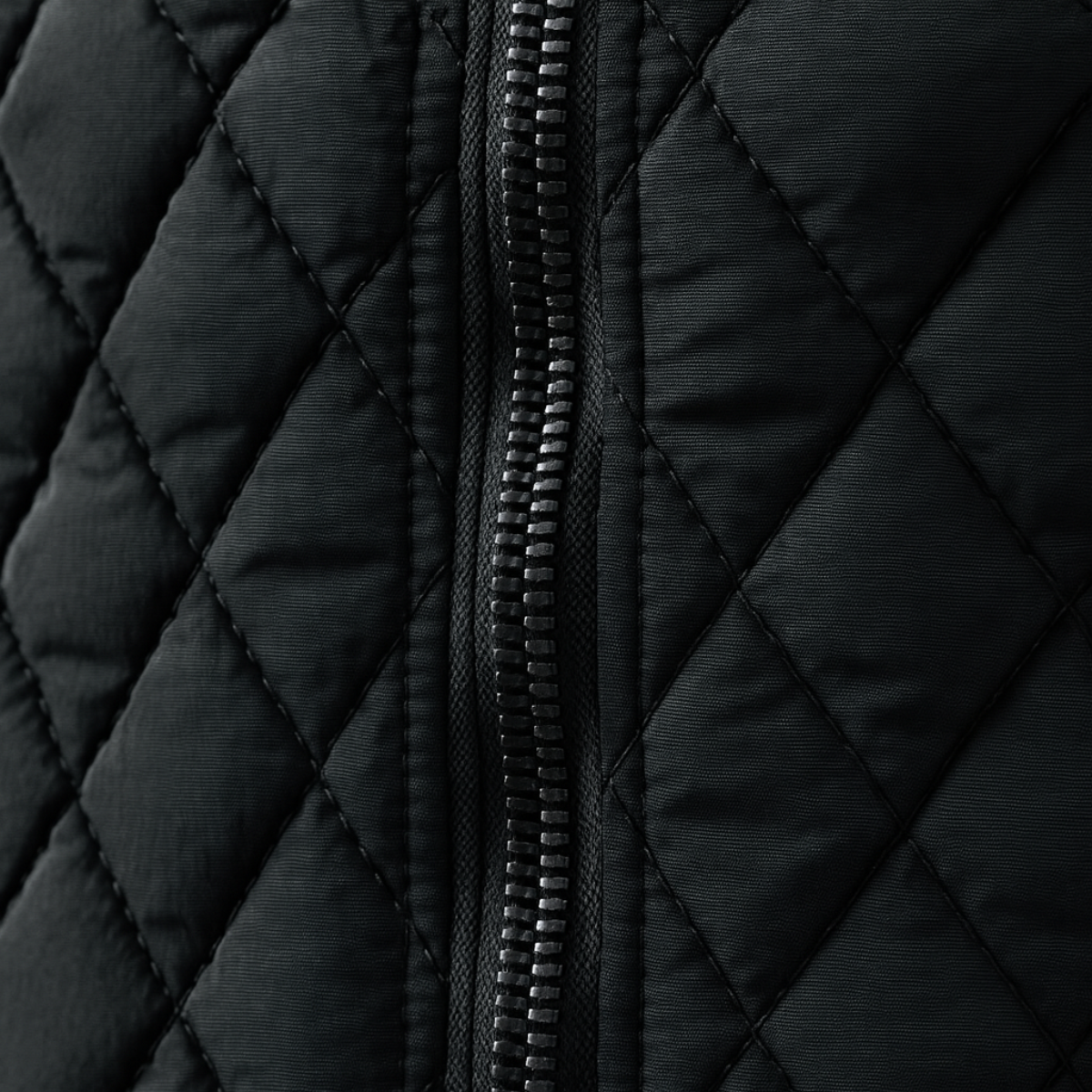 Men's Zip Detail Stand Collar Quilted Jacket