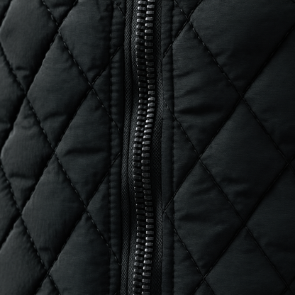 Men's Zip Detail Stand Collar Quilted Jacket