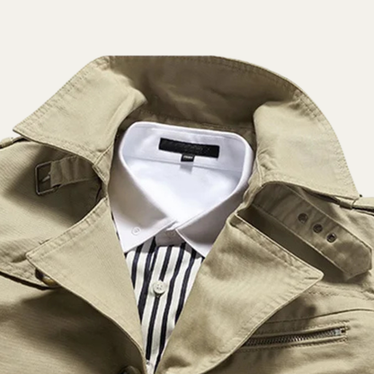 Men's Double Breasted Waterproof Trench Coat