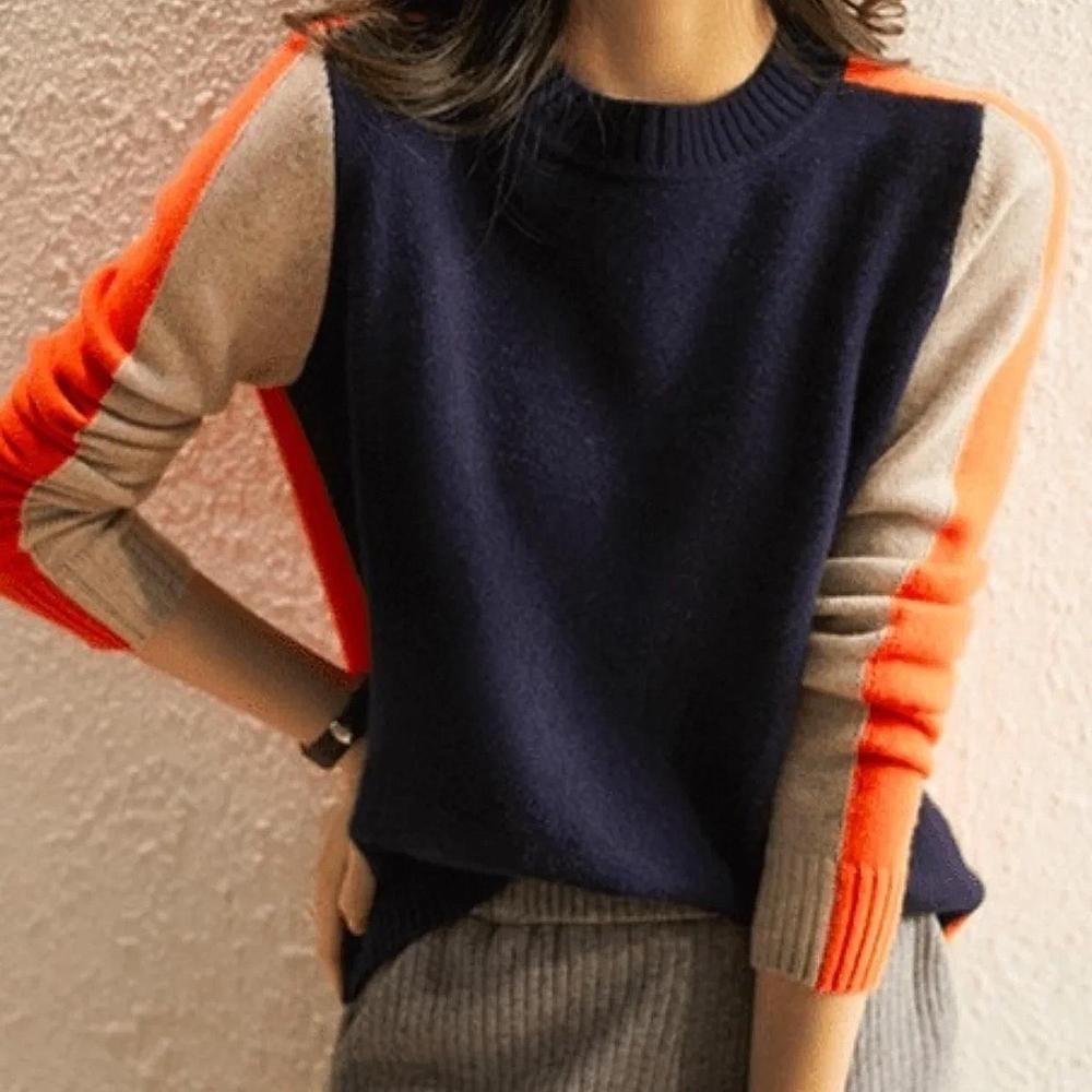 Women's Knitted Crew Neck Long Sleeve Jumper