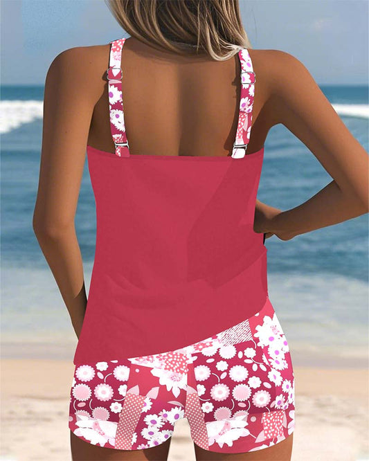 Women's Sleeveless Floral Tankini Set view 2