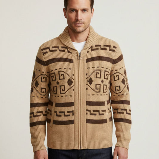 Men's Shawl Collar Vintage Cardigan