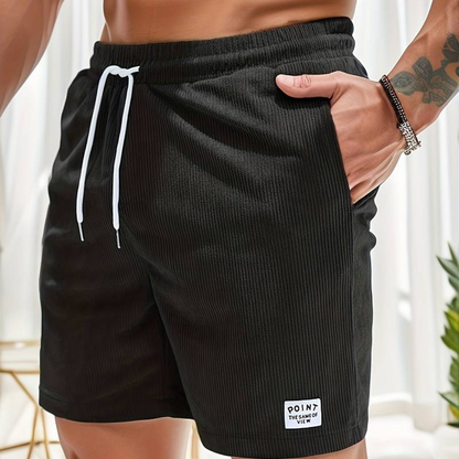 Men's Relaxed Fit Drawstring Textured Adjustable Shorts