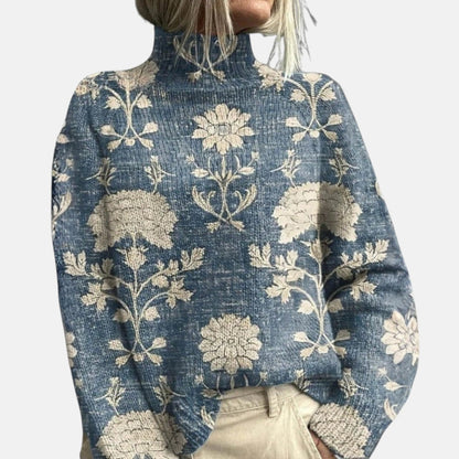 Women's Printed Knitted Crew Neck Long Sleeve Jumper view 3