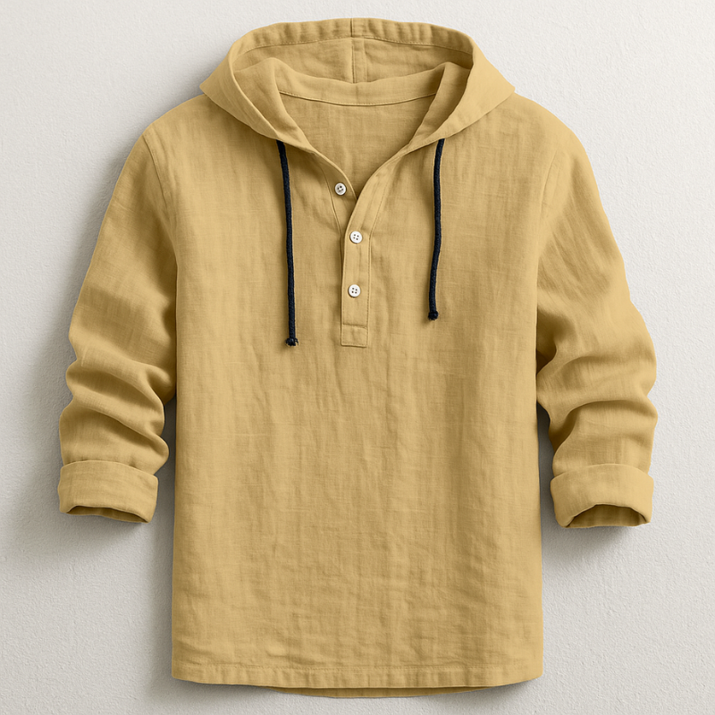 Men's Hooded Shirt in Sand