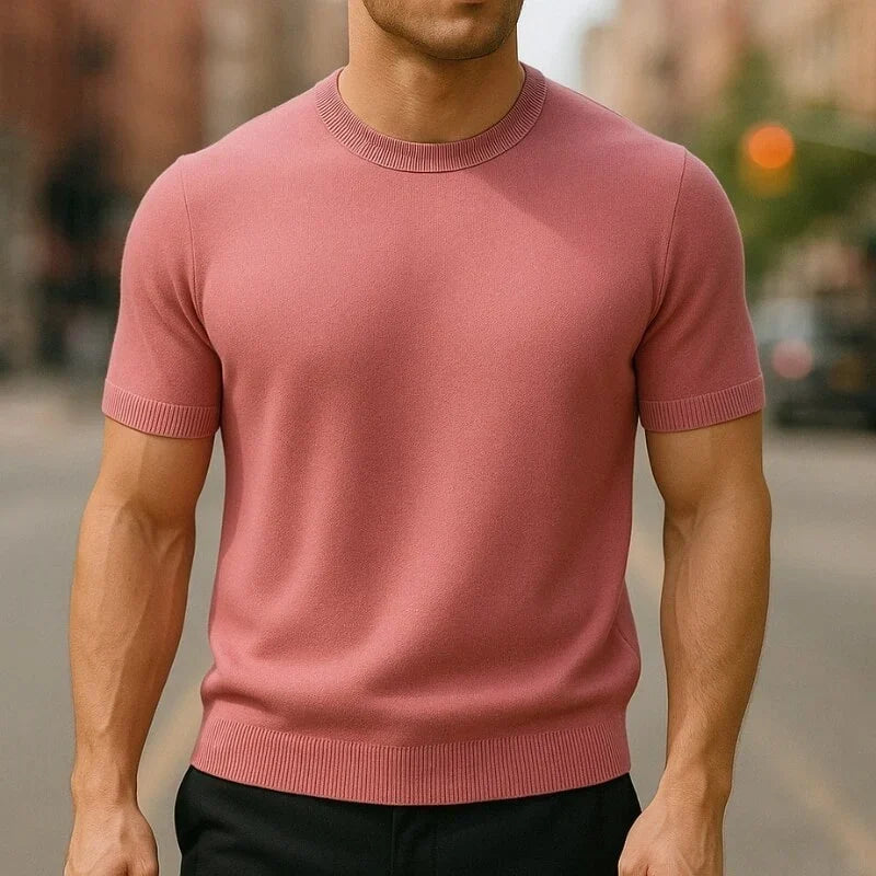 Men's Ribbed Knitted Tailored T Shirt view 5