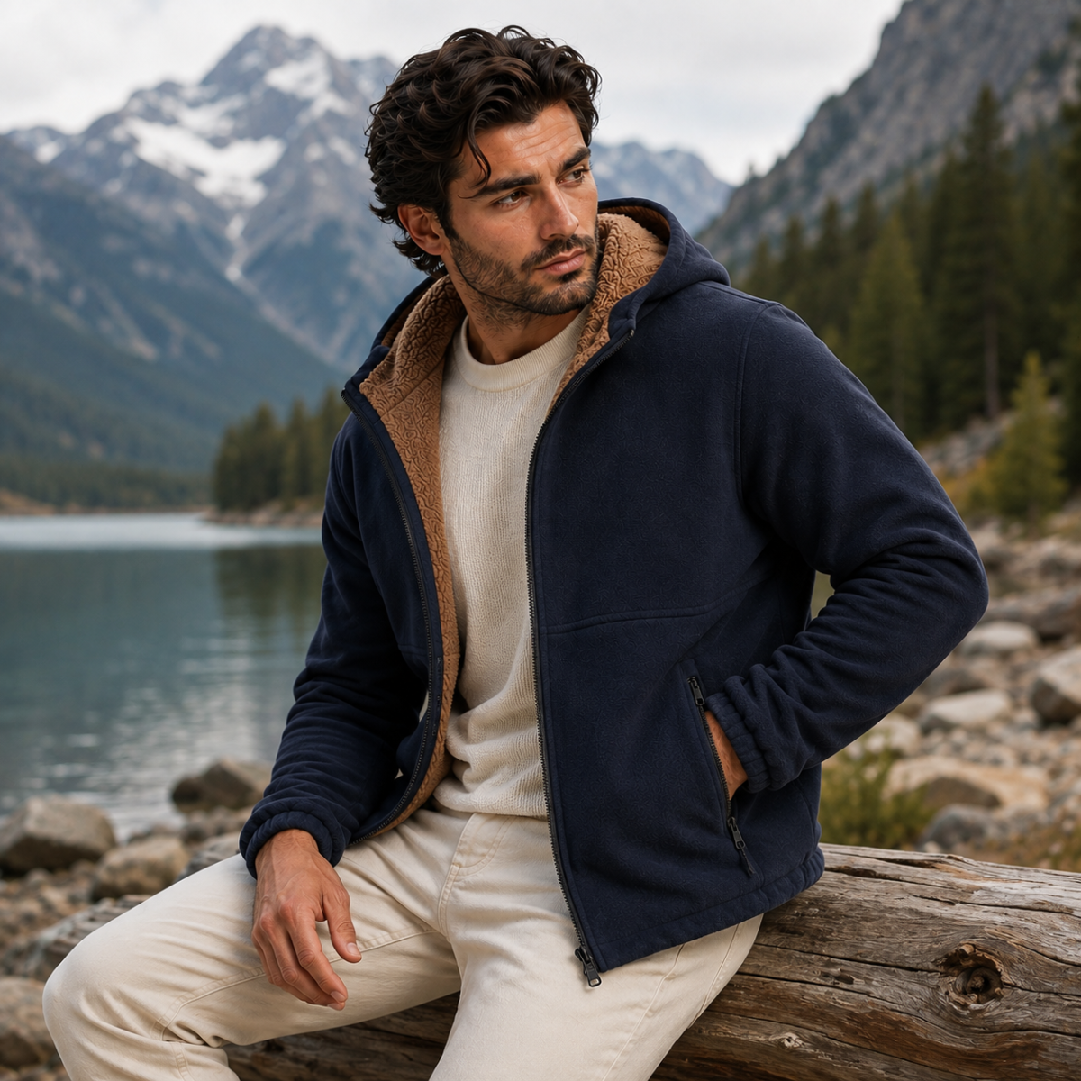 Men's Zip Up Hooded Winter Coat