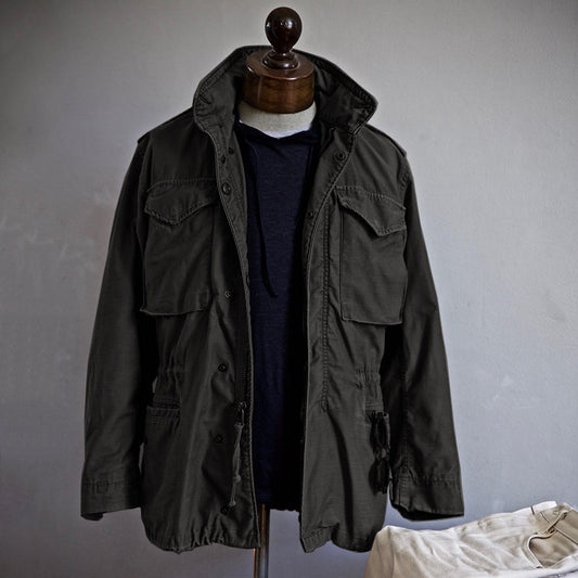Men's Army Green Winter Coat in Black