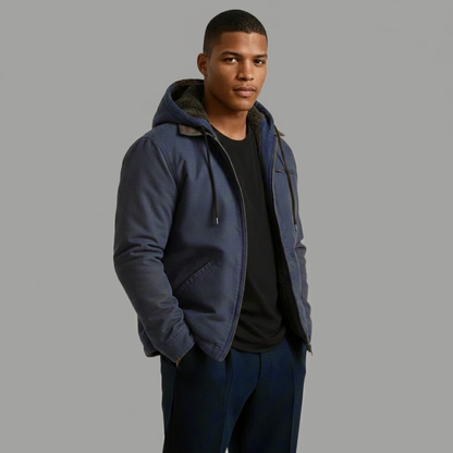 Men's Hooded Fleece Lined Winter Coat