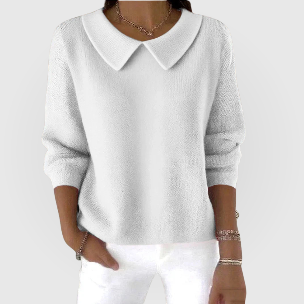 Women's Collared Drop Shoulder Knitted Jumper view 3