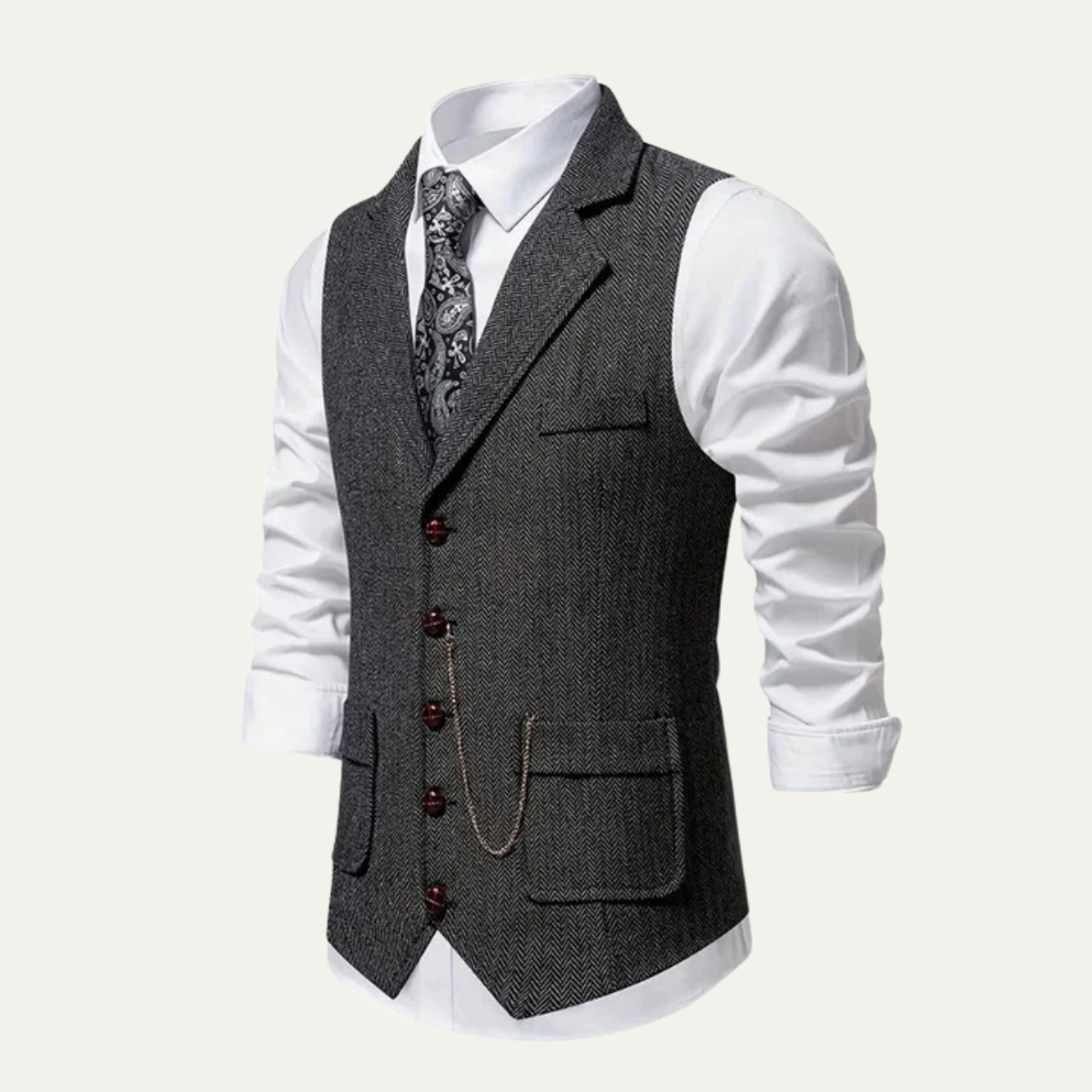 Men's Dark Brown Tailored Gilet