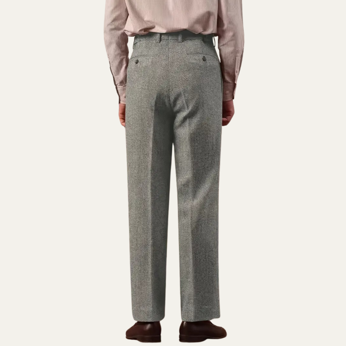 Men's High Waisted Pleated Trousers