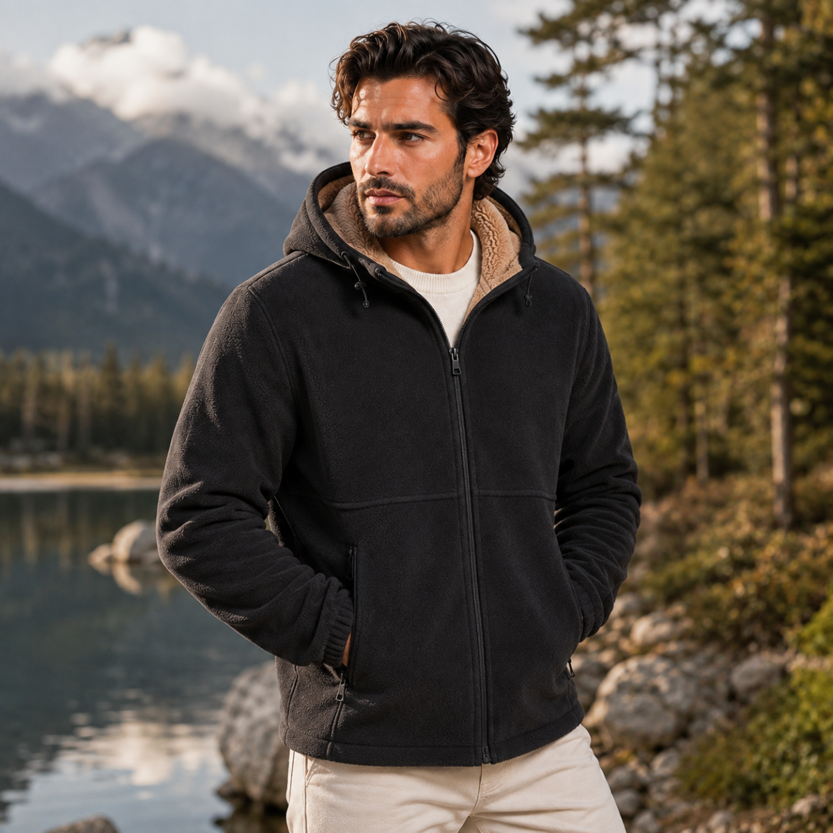 Men's Zip Up Hooded Winter Coat