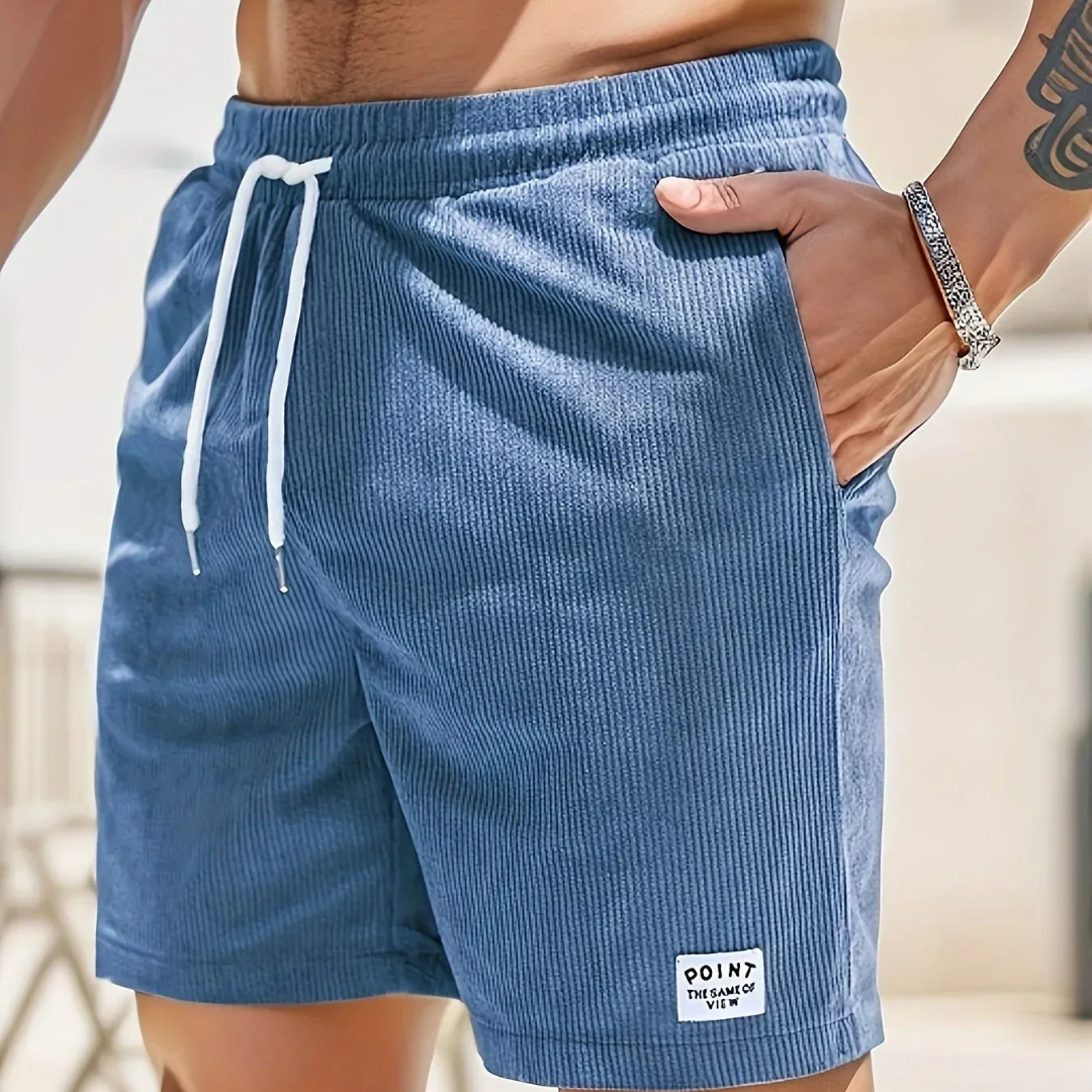 Men's Relaxed Fit Drawstring Textured Adjustable Shorts