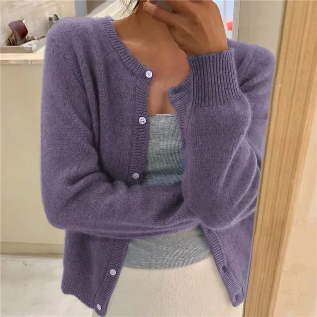 Women's Knitted Slim Fit Button Front Cardigan view 4