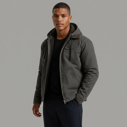 Men's Hooded Fleece Lined Winter Coat