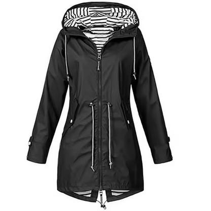 Women's Hooded Drawstring Waterproof Winter Coat