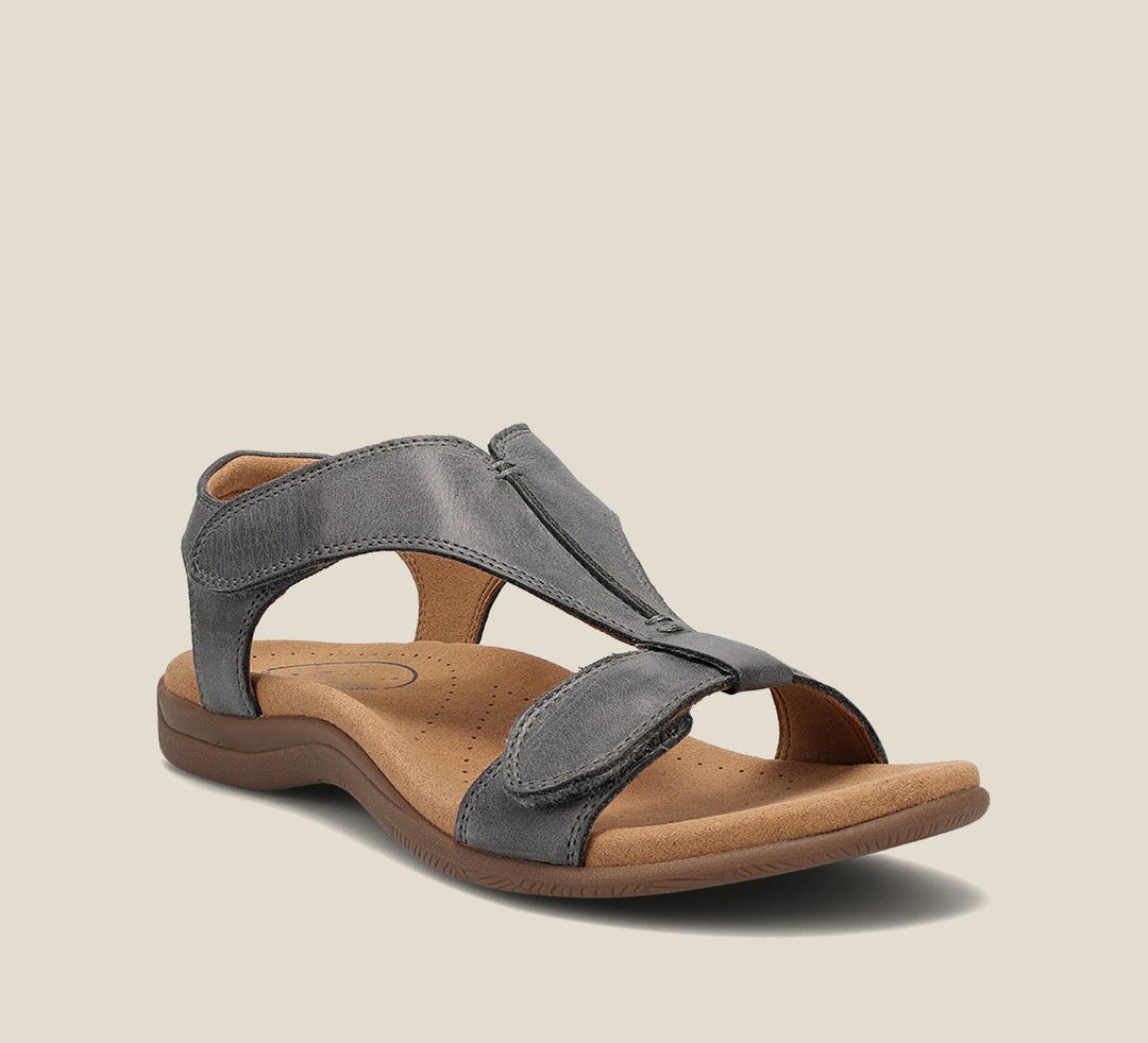 Women's Orange Sandals in Grey