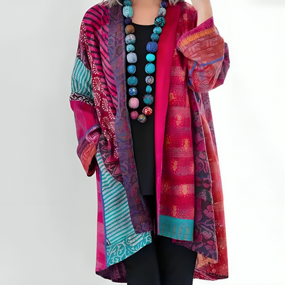 Women's Patchwork Layered Kimono view 2