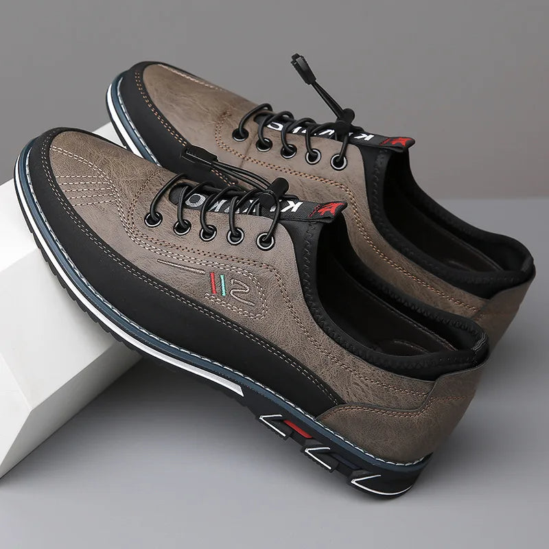Men's Lace Up Walking Shoes in Khaki