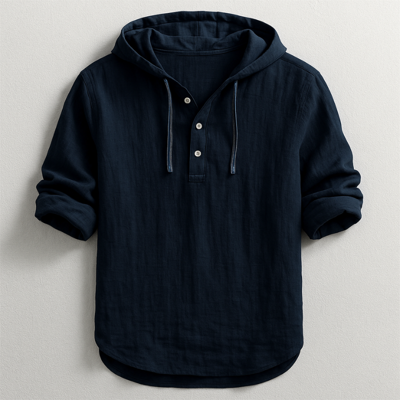 Men's Hooded Shirt in Black