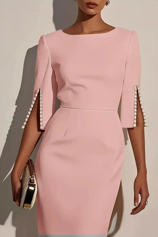 Women's Three Quarter Sleeve Midi Dress