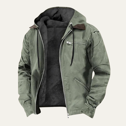 Men's Hooded Fleece Lined Winter Coat