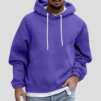 Men's Light Blue Hoodie With Pockets in Violet