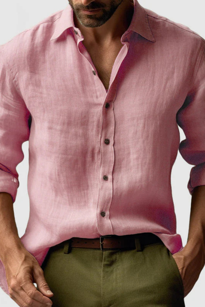 Men's Light Blue Button Front Casual Shirt