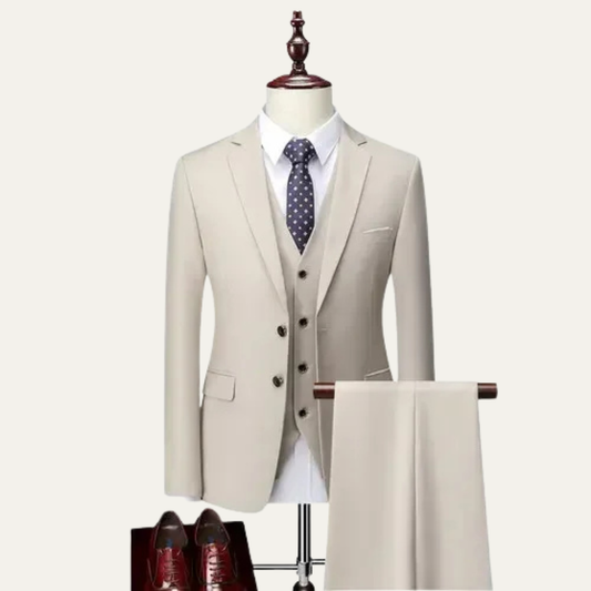Men's Apricot Slim Fit Formal Three Piece Suit in Apricot