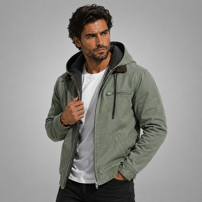 Men's Hooded Fleece Lined Winter Coat
