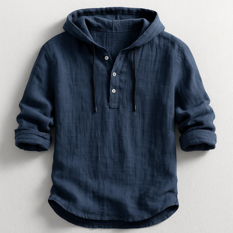Men's Hooded Shirt in Navy