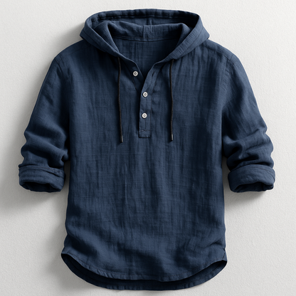 Men's Hooded Shirt in Navy