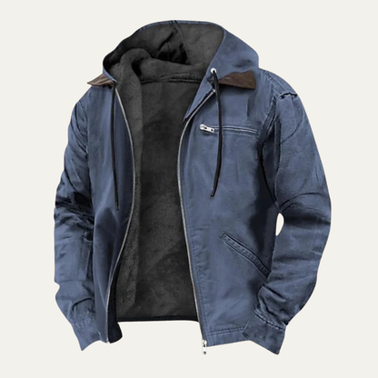 Men's Hooded Fleece Lined Winter Coat