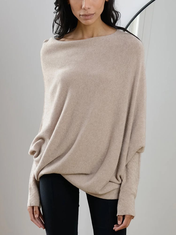 Women's Light Gray Jumper in Light Brown