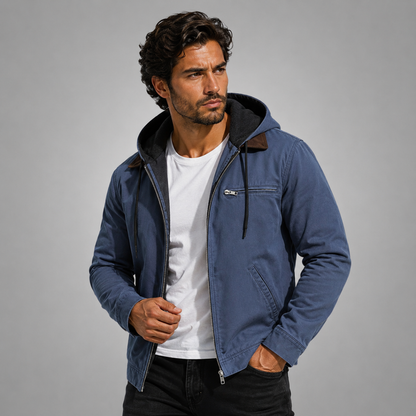 Men's Hooded Fleece Lined Winter Coat