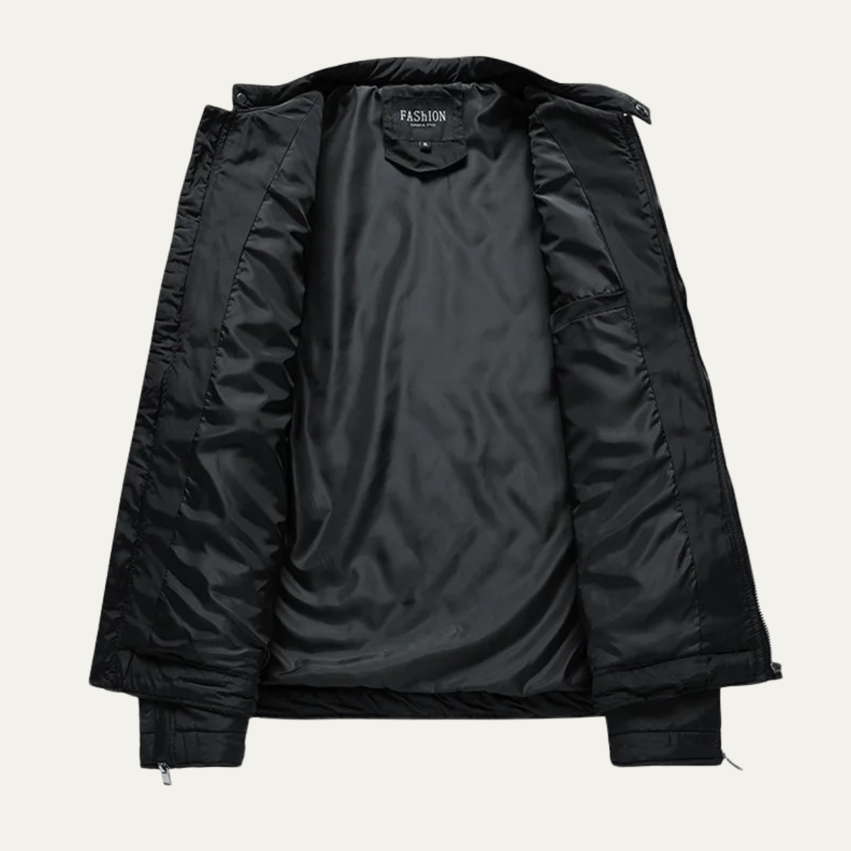 Men's Zip Detail Stand Collar Quilted Jacket