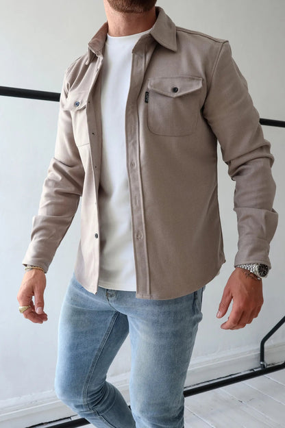 Men's Casual Lightweight Winter Coat in Dark Red