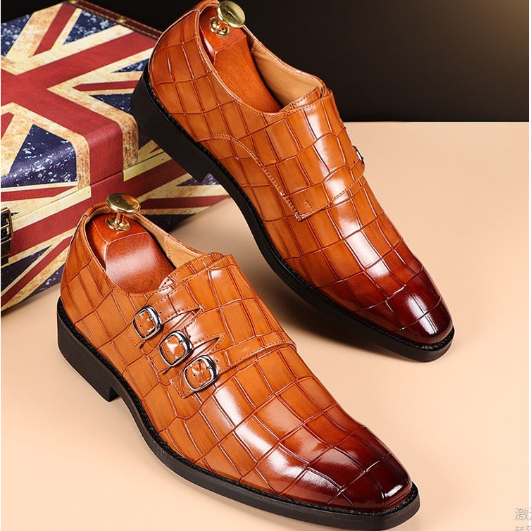 Men's Square Toe Brogue Detail Walking Shoes