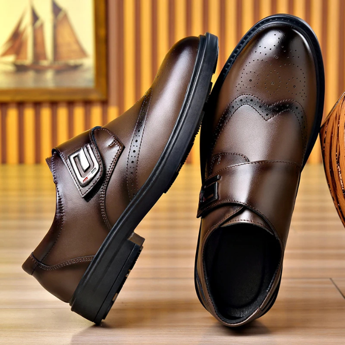 Men's Brogue Detail Lace Up Walking Shoes for Weddings and Parties