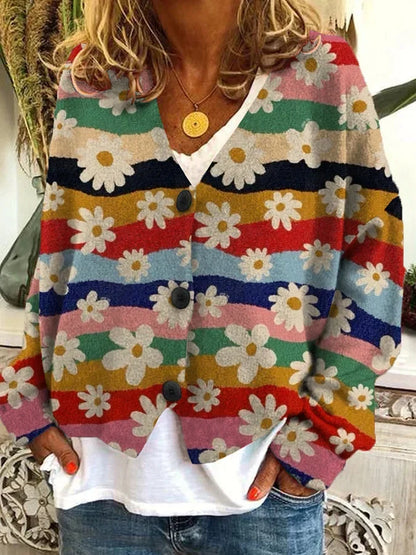 Women's Striped Oversized Gilet view 2