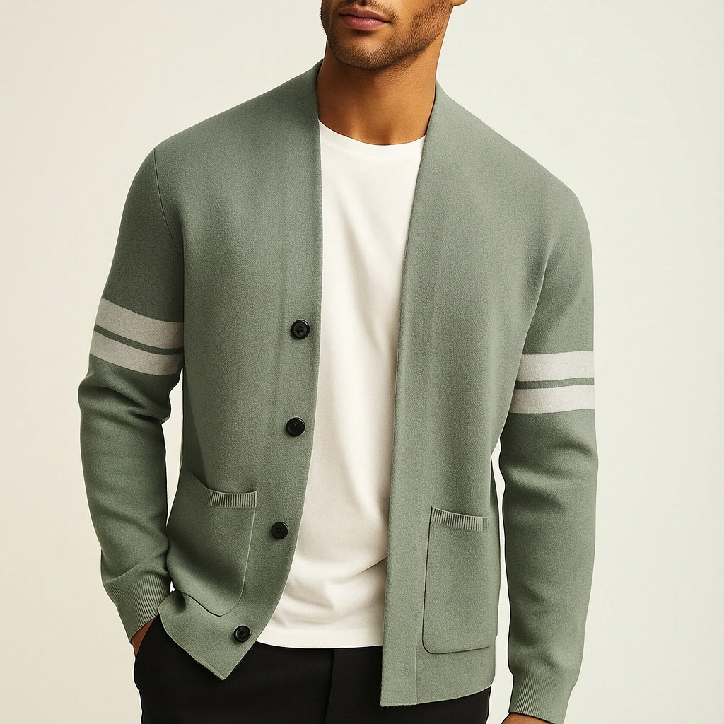 Men's Striped Cardigan